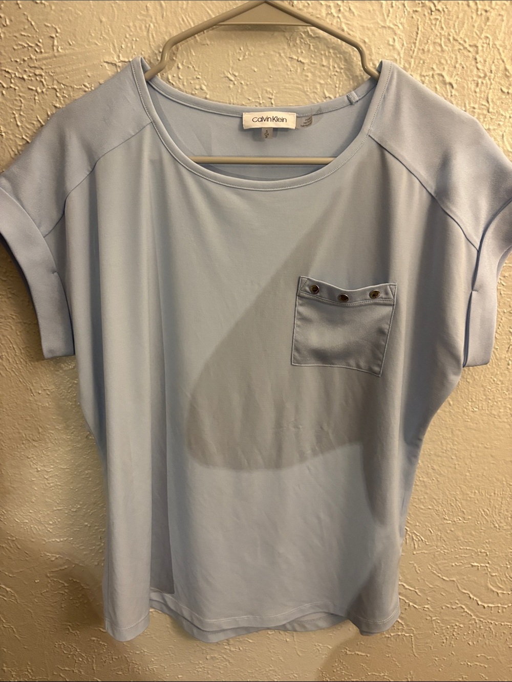 Calvin Klein Pale Blue Short Sleeve Pocket Tee